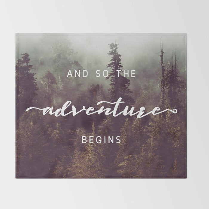 And So The Adventure Begins - Pacific Northwest Throw Blanket Gallery Image 2