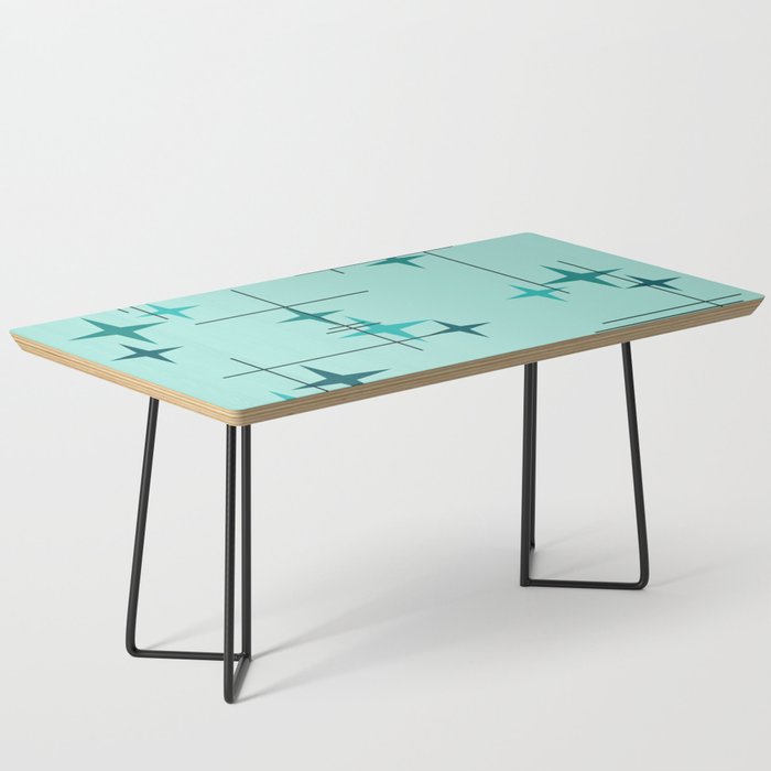 Mid Century Modern Stars Turquoise Coffee Table Gallery Image 1
