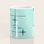 Mid Century Modern Stars Turquoise Coffee Mug Gallery Image 4