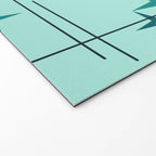 Mid Century Modern Stars Turquoise Welcome Mat Gallery Image 2