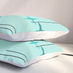 Mid Century Modern Stars Turquoise Pillow Sham Gallery Image 3