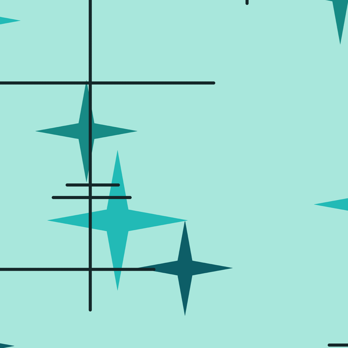 Mid Century Modern Stars Turquoise Coffee Mug Gallery Image 2