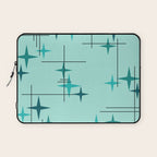 Mid Century Modern Stars Turquoise Laptop Sleeve Gallery Image 1
