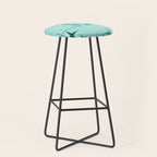 Mid Century Modern Stars Turquoise Stool Gallery Image 1