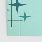 Mid Century Modern Stars Turquoise Poster Gallery Image 3