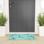Mid Century Modern Stars Turquoise Welcome Mat Gallery Image 3