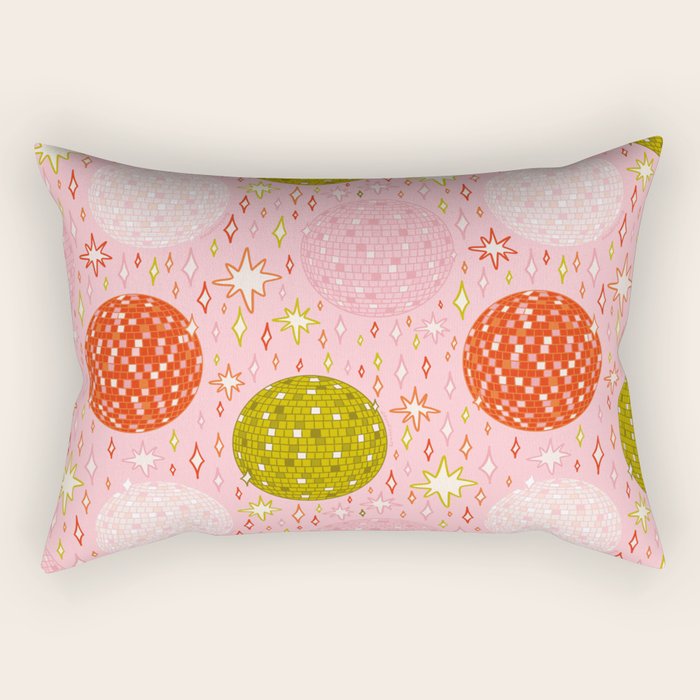 Christmas Disco Ball Print Rectangular Pillow Gallery Image 2