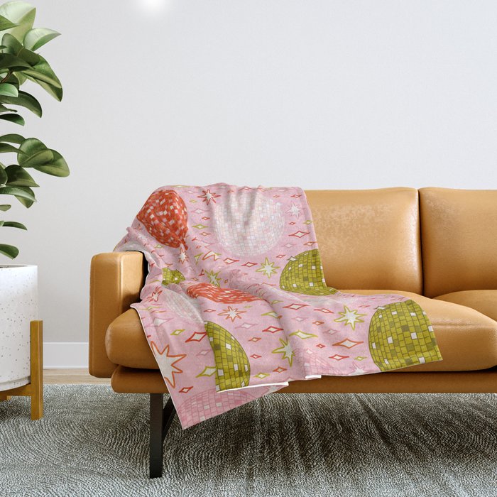 Christmas Disco Ball Print Throw Blanket Gallery Image 1