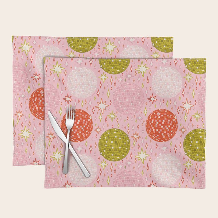 Christmas Disco Ball Print Placemat Gallery Image 1