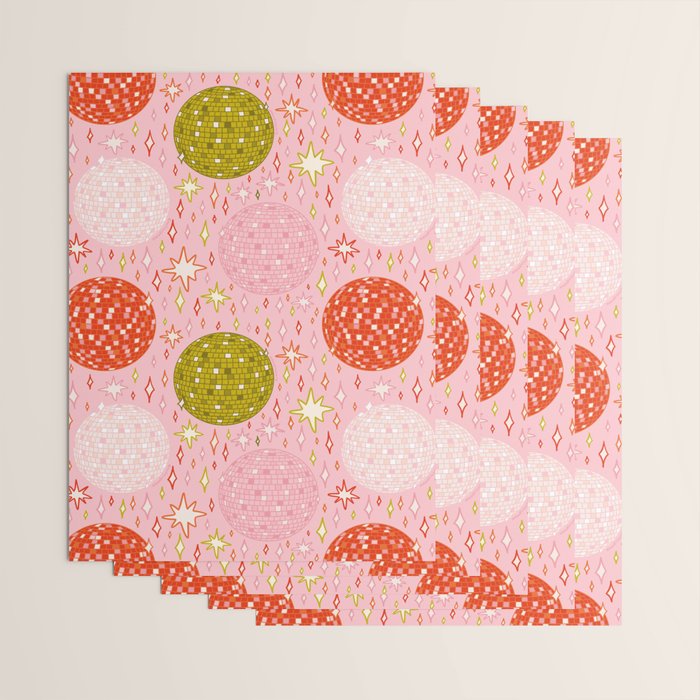 Christmas Disco Ball Print Wrapping Paper Gallery Image 3