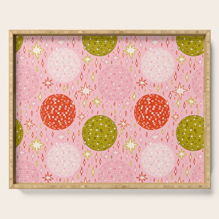 Christmas Disco Ball Print Serving Tray Gallery Image 1