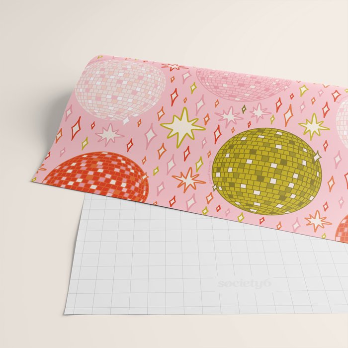 Christmas Disco Ball Print Wrapping Paper Gallery Image 2