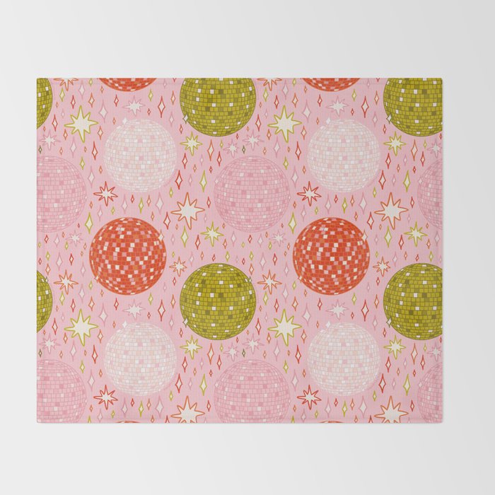 Christmas Disco Ball Print Throw Blanket Gallery Image 2