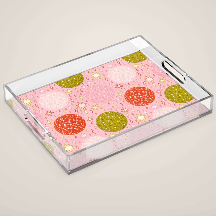 Christmas Disco Ball Print Acrylic Tray Gallery Image 1