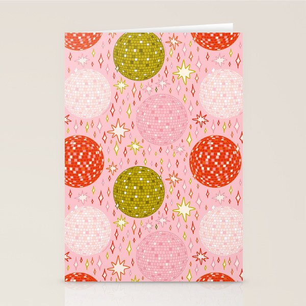 Christmas Disco Ball Print Stationery Card Gallery Image 1