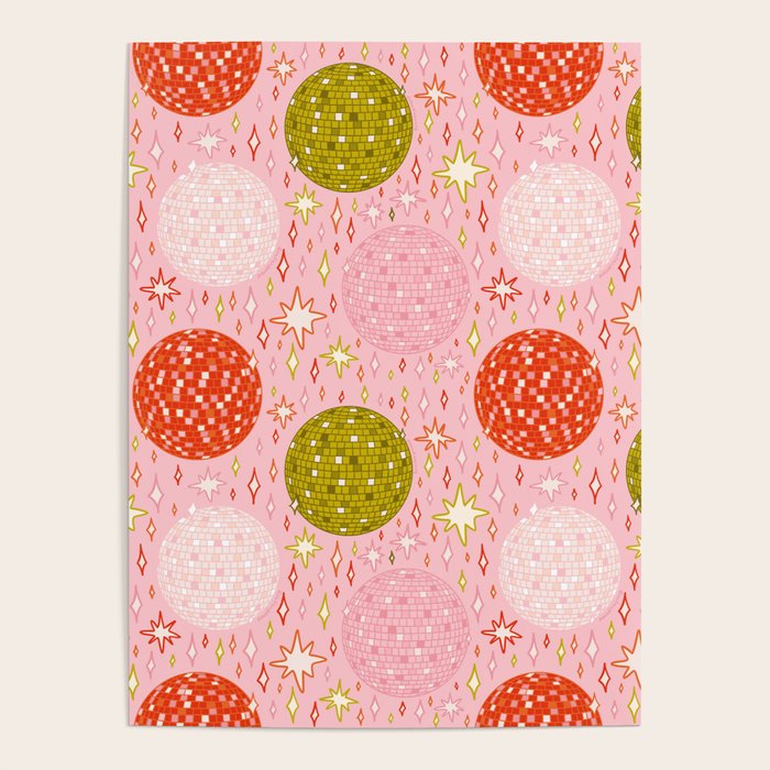 Christmas Disco Ball Print Poster Gallery Image 4