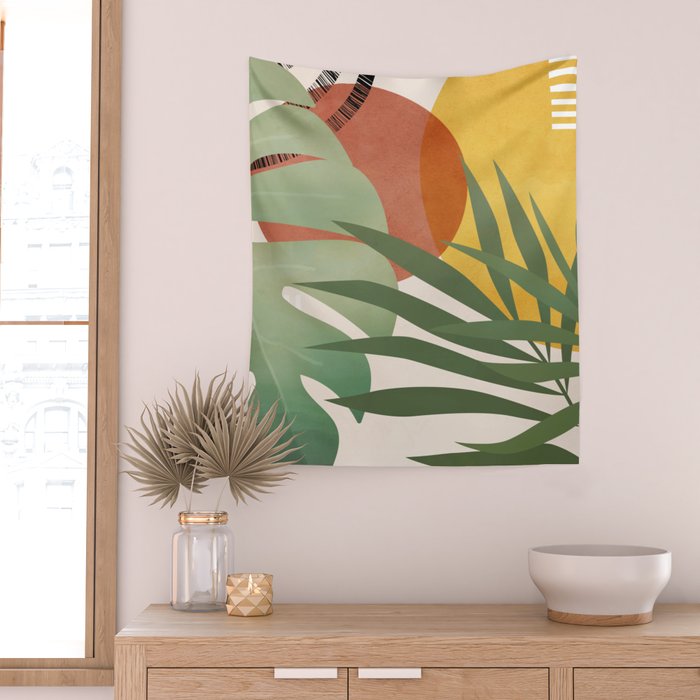 Tropical Garden Leaves 04 Wall Tapestry Gallery Image 2