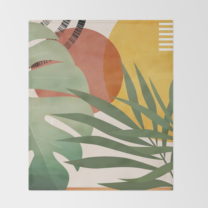 Tropical Garden Leaves 04 Throw Blanket Gallery Image 2