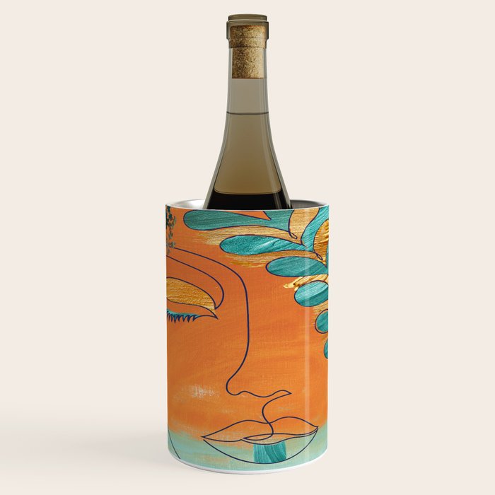 Monoline Woman Gilded Flowers Wine Chiller Gallery Image 1