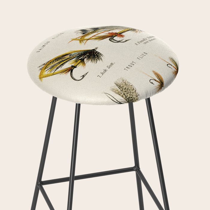 Illustrated Freshwater Fish Angling baits and fishing flies chart Stool Gallery Image 2