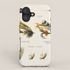 Illustrated Freshwater Fish Angling baits and fishing flies chart iPhone Case Gallery Image 1