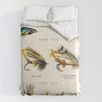 Illustrated Freshwater Fish Angling baits and fishing flies chart Comforter Gallery Image 6