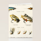 Illustrated Freshwater Fish Angling baits and fishing flies chart Stationery Card Gallery Image 2