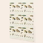 Illustrated Freshwater Fish Angling baits and fishing flies chart Wallpaper Gallery Image 2