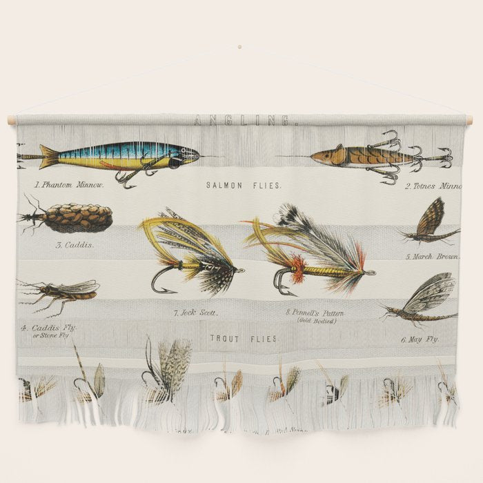 Illustrated Freshwater Fish Angling baits and fishing flies chart Wall Hanging Gallery Image 1