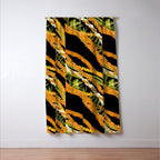 Diagonal Lei Pikake and Orange Lokelani Ti Leaf Puakenikeni Lantern Ilima Window Curtain Gallery Image 3