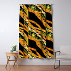 Diagonal Lei Pikake and Orange Lokelani Ti Leaf Puakenikeni Lantern Ilima Window Curtain Gallery Image 5