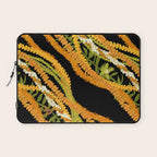 Diagonal Lei Pikake and Orange Lokelani Ti Leaf Puakenikeni Lantern Ilima Laptop Sleeve Gallery Image 1