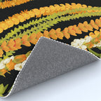 Diagonal Lei Pikake and Orange Lokelani Ti Leaf Puakenikeni Lantern Ilima Rug Gallery Image 4