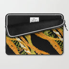 Diagonal Lei Pikake and Orange Lokelani Ti Leaf Puakenikeni Lantern Ilima Laptop Sleeve Gallery Image 2