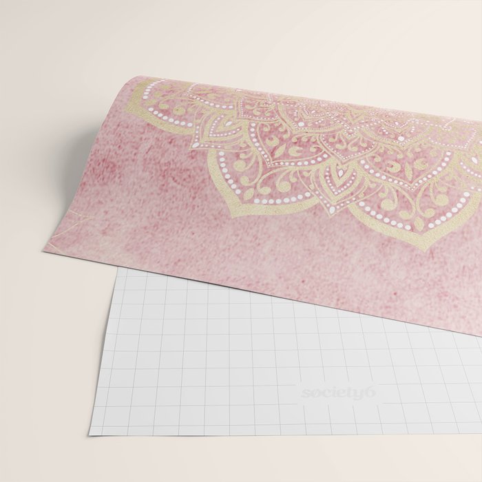MOON DANCE MANDALA IN GOLD AND PINK Wrapping Paper Gallery Image 2