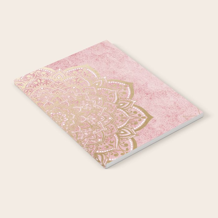 MOON DANCE MANDALA IN GOLD AND PINK Notebook Gallery Image 2