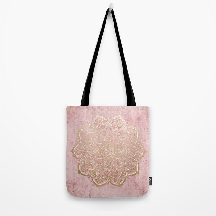 MOON DANCE MANDALA IN GOLD AND PINK Tote Bag Gallery Image 2