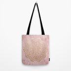 MOON DANCE MANDALA IN GOLD AND PINK Tote Bag Gallery Image 2