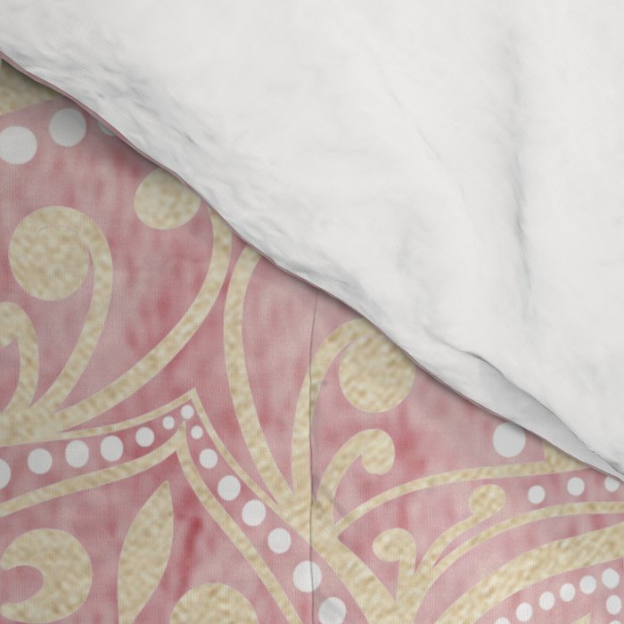 MOON DANCE MANDALA IN GOLD AND PINK Comforter Gallery Image 4