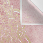 MOON DANCE MANDALA IN GOLD AND PINK Wall Tapestry Gallery Image 3