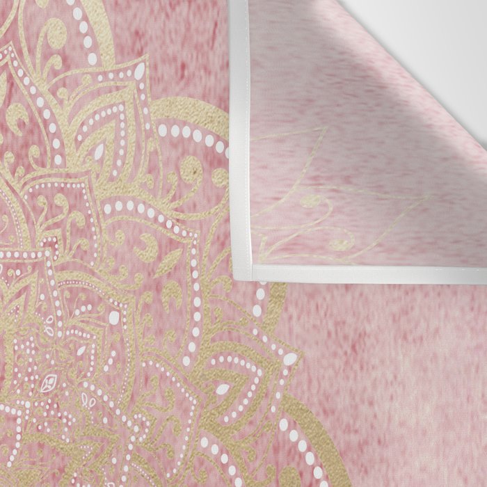 MOON DANCE MANDALA IN GOLD AND PINK Wall Tapestry Gallery Image 3