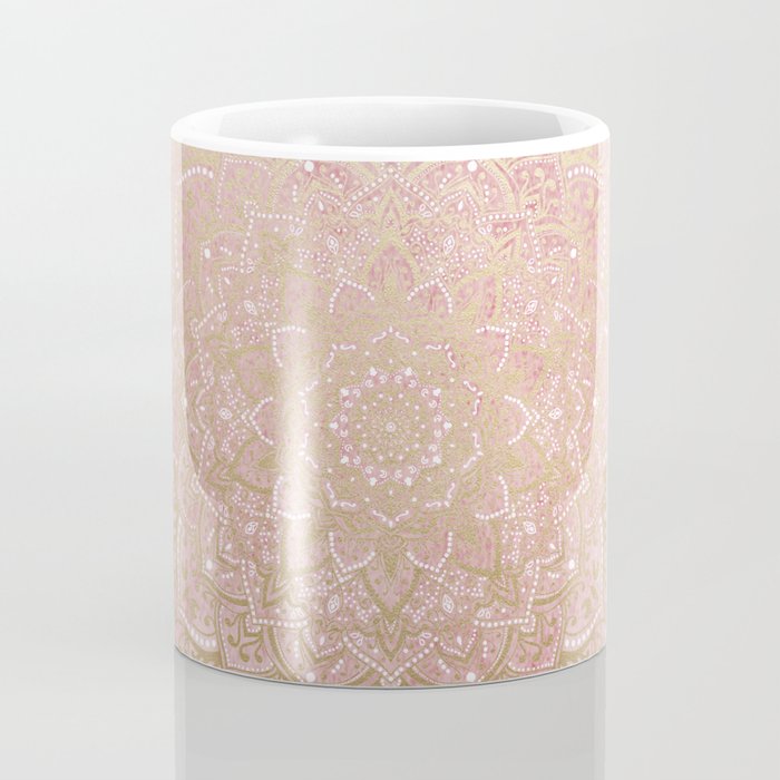 MOON DANCE MANDALA IN GOLD AND PINK Coffee Mug Gallery Image 4