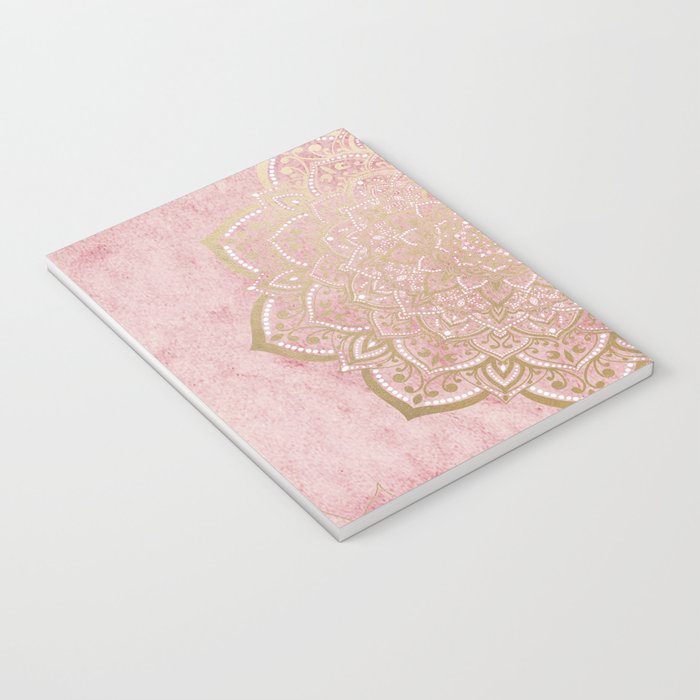 MOON DANCE MANDALA IN GOLD AND PINK Notebook Gallery Image 3