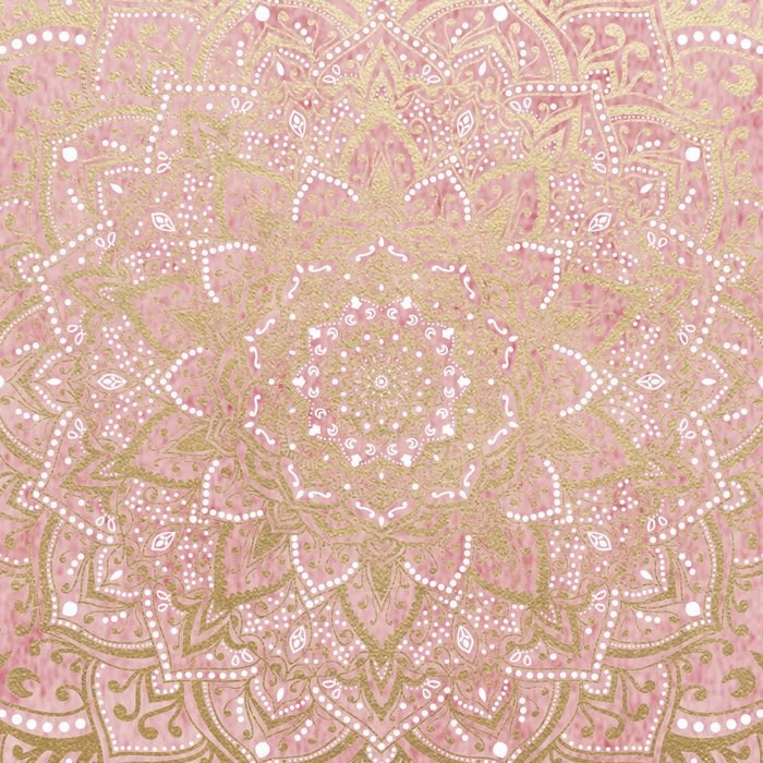 MOON DANCE MANDALA IN GOLD AND PINK Coffee Mug Gallery Image 2
