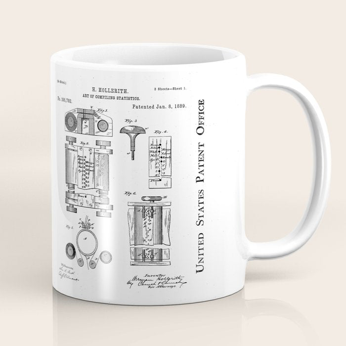 First Computer Patent - Technology Art - Antique Coffee Mug Gallery Image 1