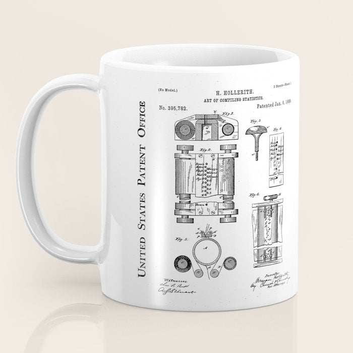 First Computer Patent - Technology Art - Antique Coffee Mug Gallery Image 3