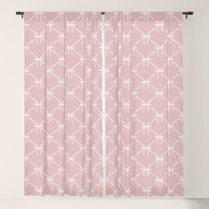 Bows & Ribbons Pattern LVII Pastel Pink Window Curtain Gallery Image 1