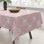 Bows & Ribbons Pattern LVII Pastel Pink Tablecloth Gallery Image 3