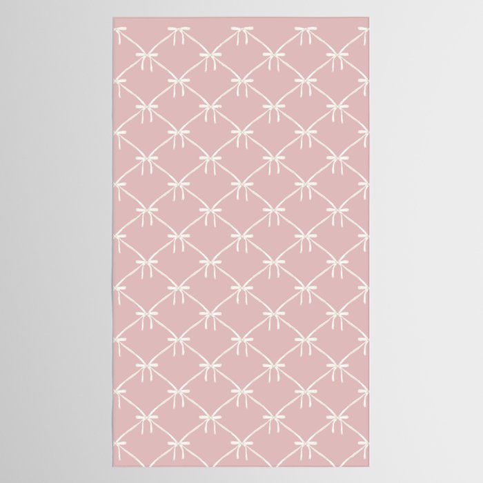 Bows & Ribbons Pattern LVII Pastel Pink Tablecloth Gallery Image 2