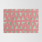 Holiday christmas tree over pink watermelon pattern Rug Gallery Image 2